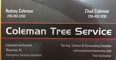 coleman tree service ohatchee al
